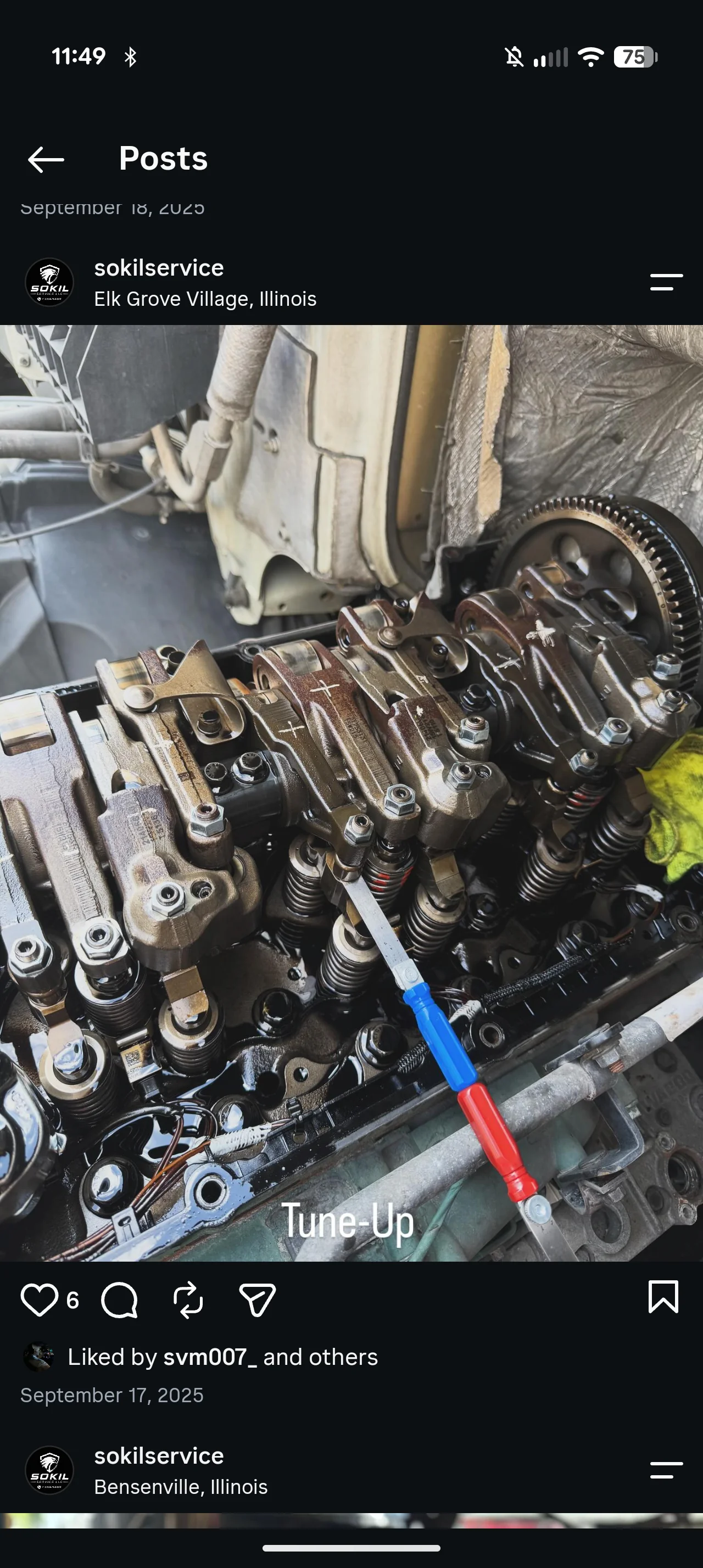 Sokil mechanic repairing a truck engine on site